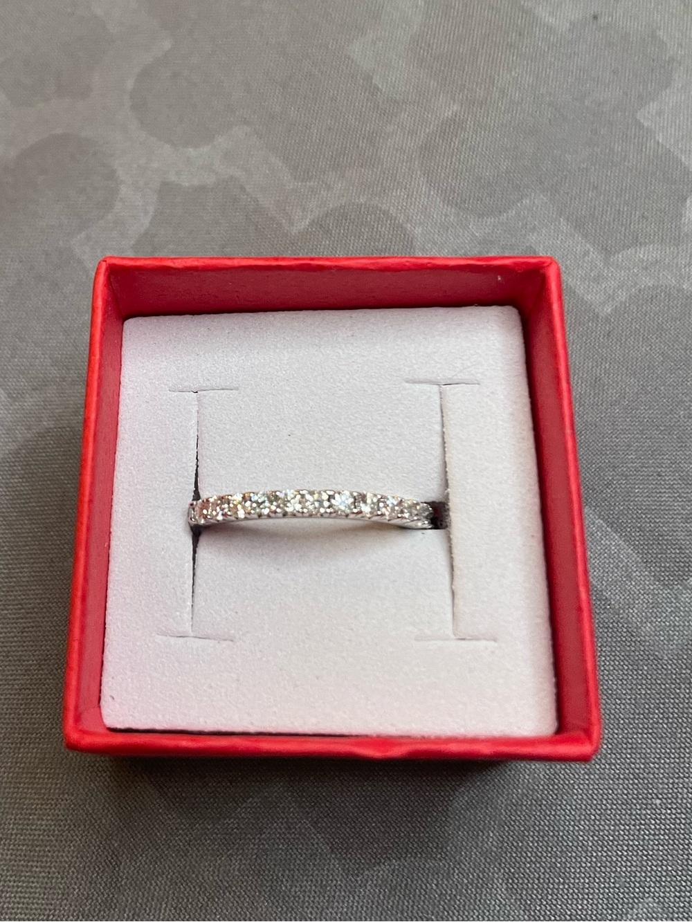925 Sterling Silver White Moissanite Pavé Band - 1 Carat, Size 7